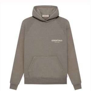 Essentials Men's Taupe Pullover Hoodie - ESSENTIALS Logo